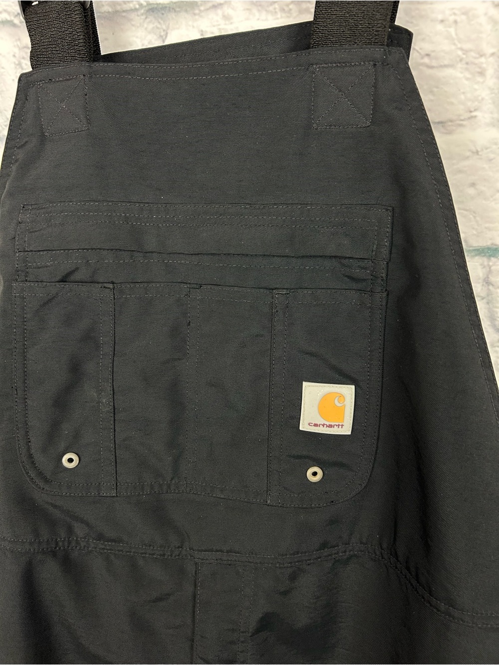 Carhartt Storm Defender Bib Overalls Men’s L Short Black Waterproof 100325 - Picture 6 of 13